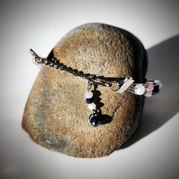 Ladies Adjustable Handcrafted Glass Bead Bracelet Dressy, Bride, Bridal Party. - Picture 3 of 4